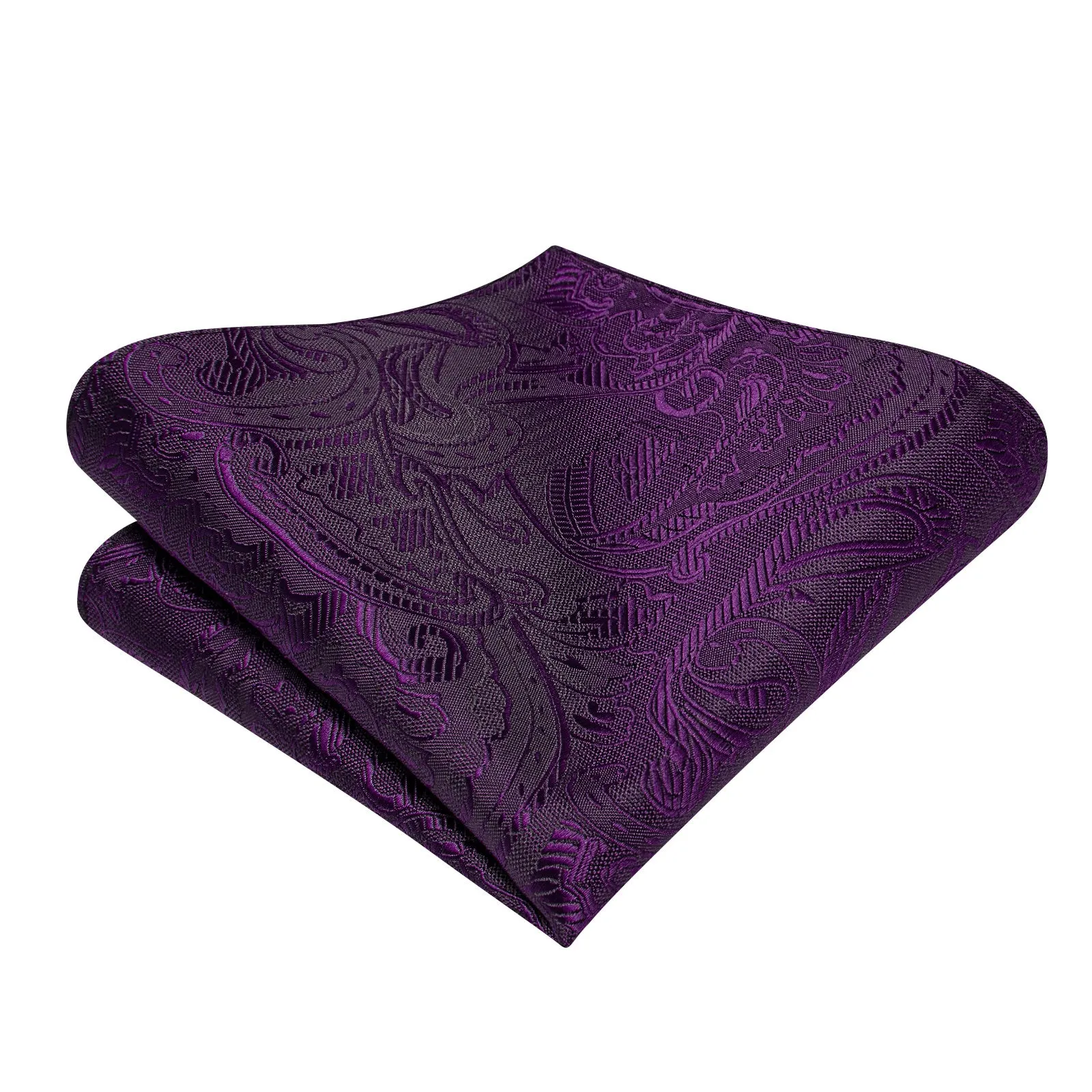 Ties2you Dark Purple Floral Self-tied Bow Tie Pocket Square Cufflinks Set sold by Ties2You product image thumbnail 3