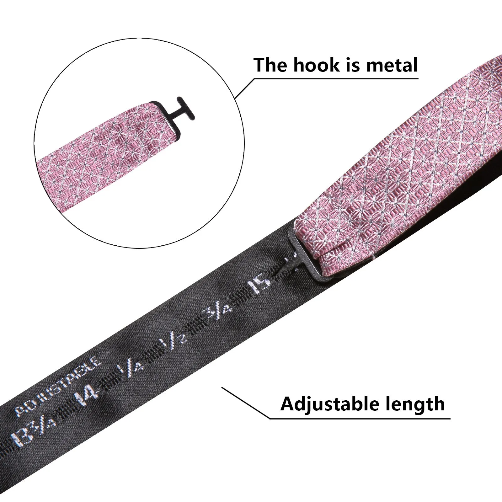 Ties2you Pink Geometric Self-tied Bow Tie Pocket Square Cufflinks Set sold by Ties2You product image thumbnail 5