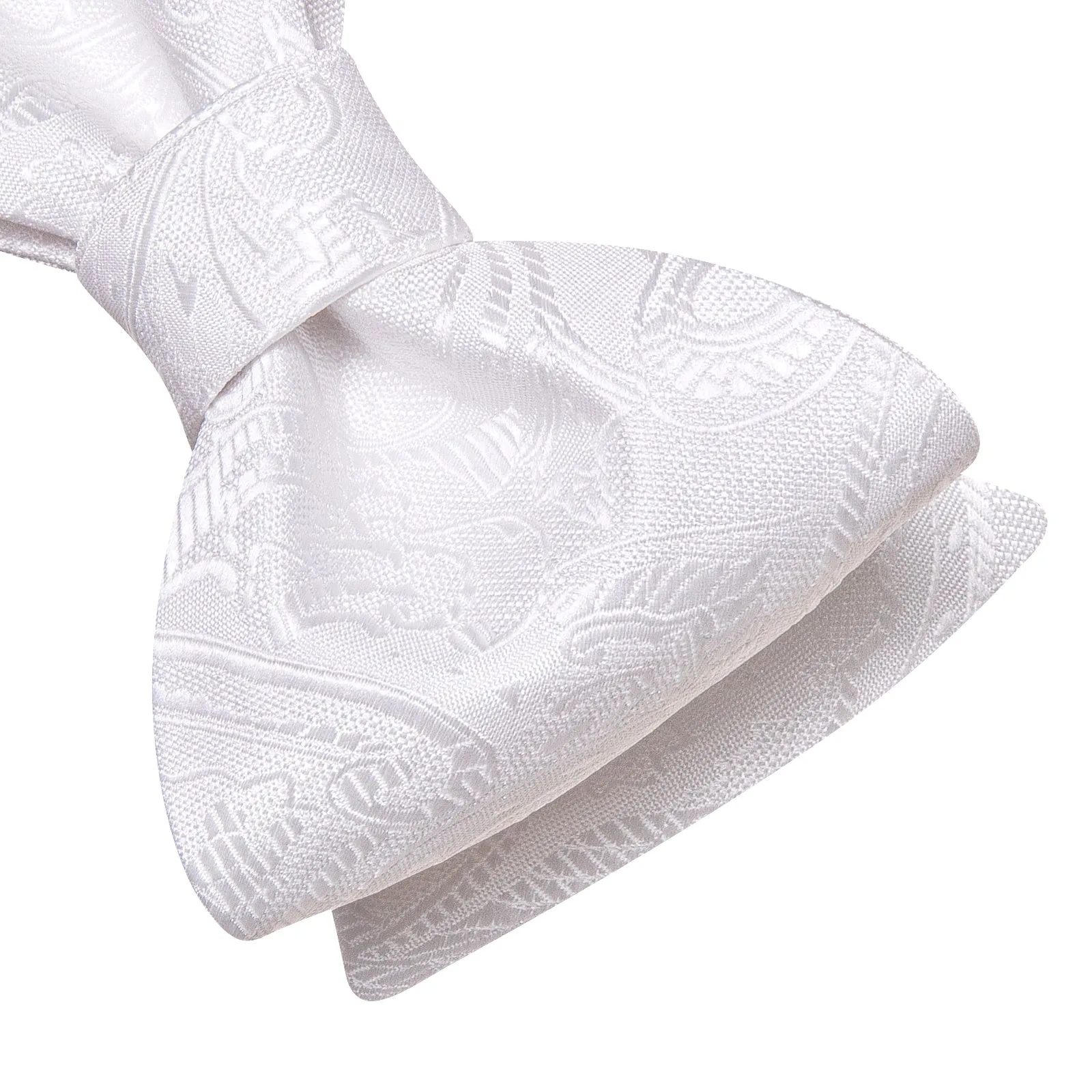 Ties2you White Floral Self-tied Bow Tie Pocket Square Cufflinks Set sold by Ties2You product image thumbnail 5