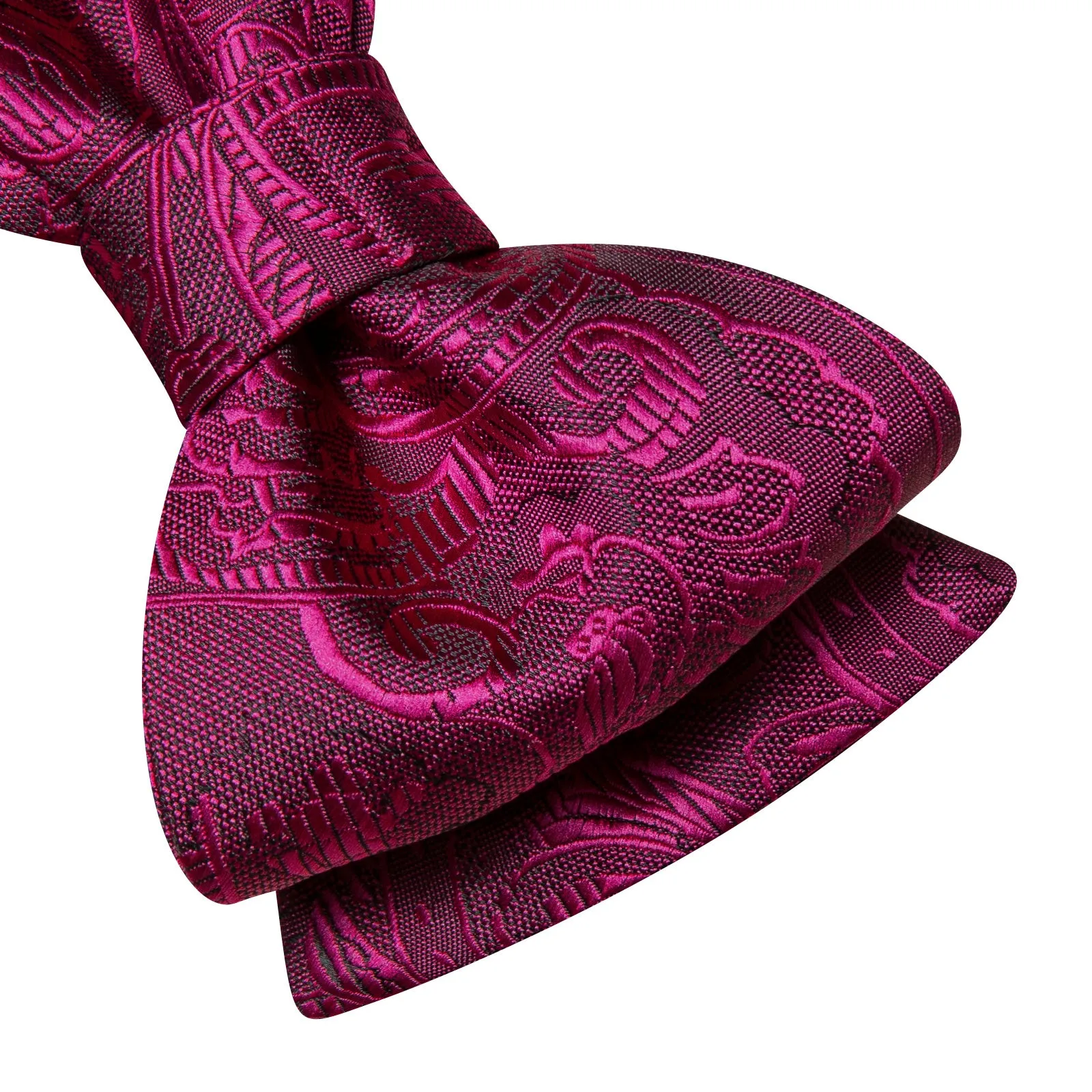 Ties2you Purple Floral Self-tied Bow Tie Pocket Square Cufflinks Set sold by Ties2You product image thumbnail 4