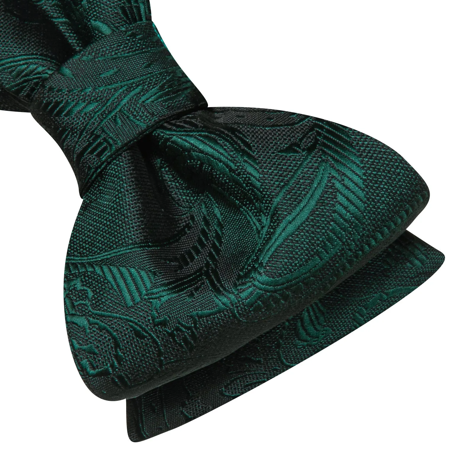 Ties2you Hunter Green Floral Self-tied Bow Tie Pocket Square Cufflinks Set sold by Ties2You product image thumbnail 3