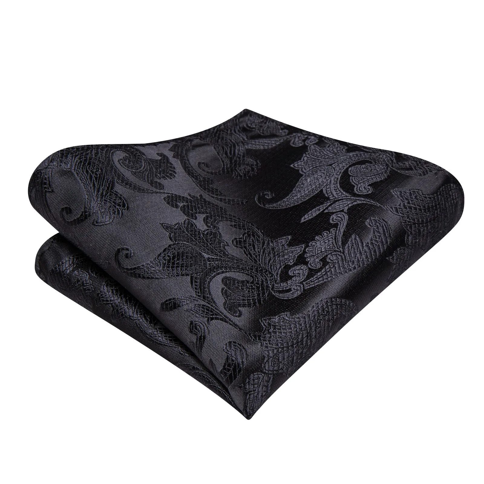 Ties2you Black Floral Self-tied Bow Tie Hanky Cufflinks Set sold by Ties2You product image thumbnail 4