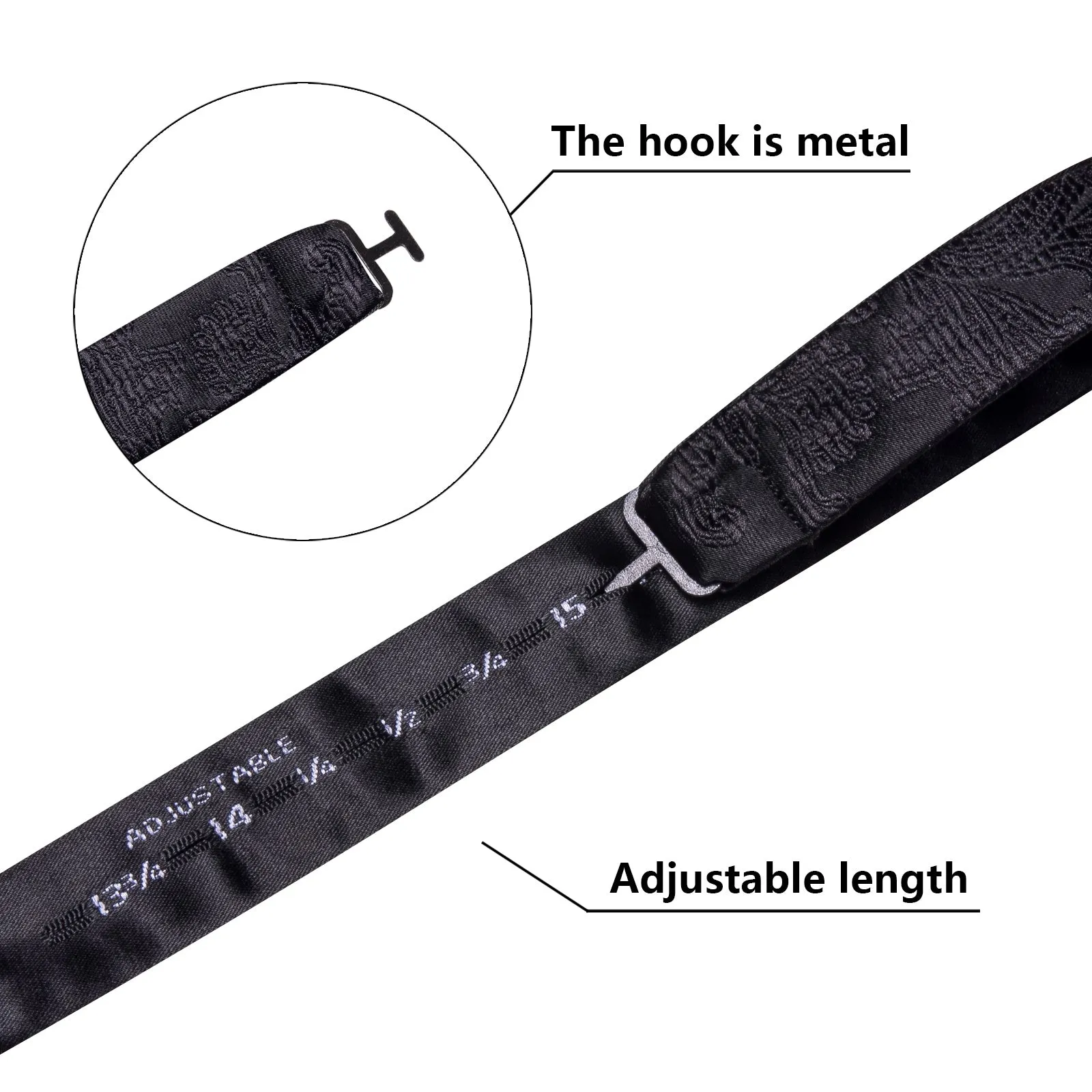 Ties2you Black Floral Self-tied Bow Tie Hanky Cufflinks Set sold by Ties2You product image thumbnail 5