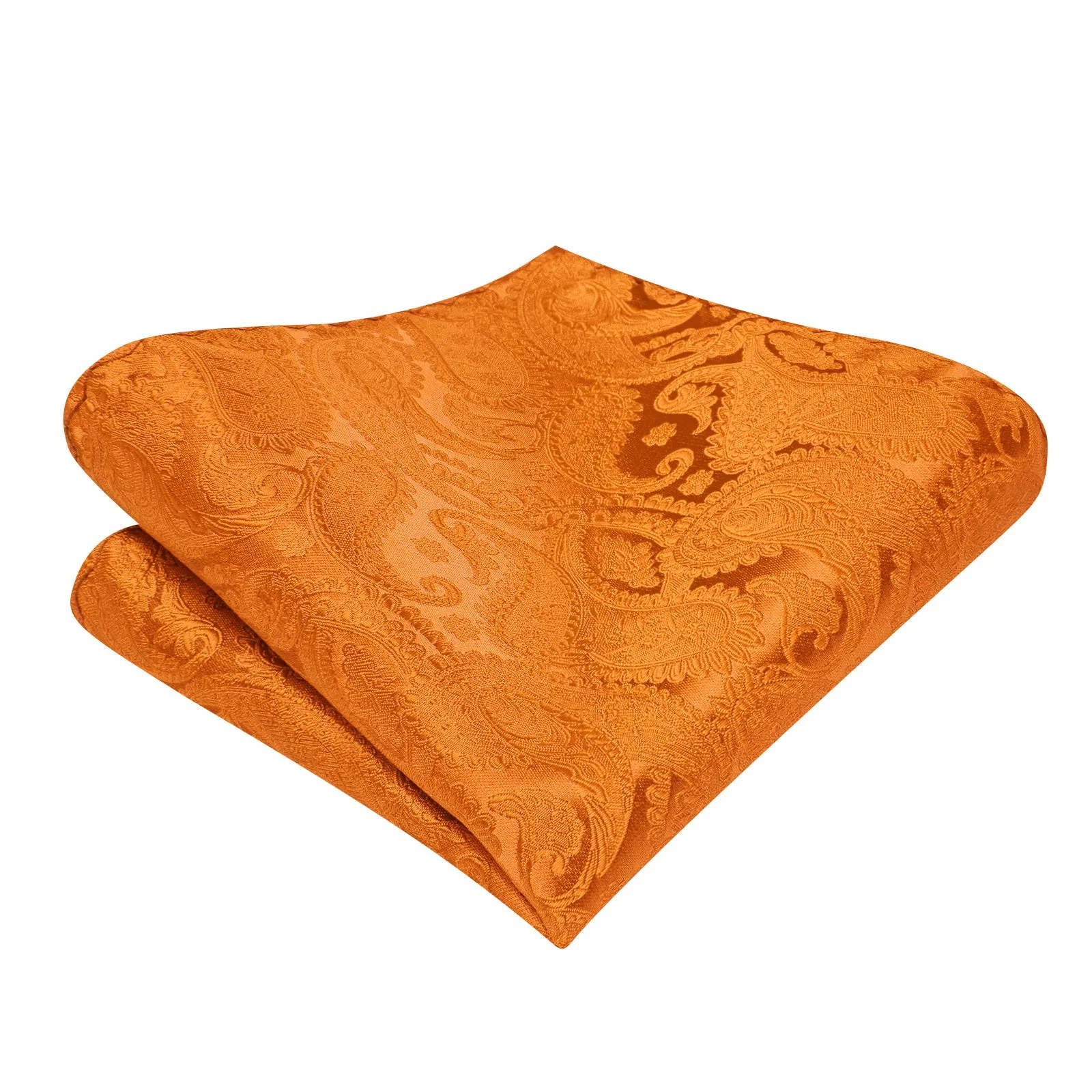 Ties2you Orange Paisley Self-tied Bow Tie Pocket Square Cufflinks Set sold by Ties2You product image thumbnail 5