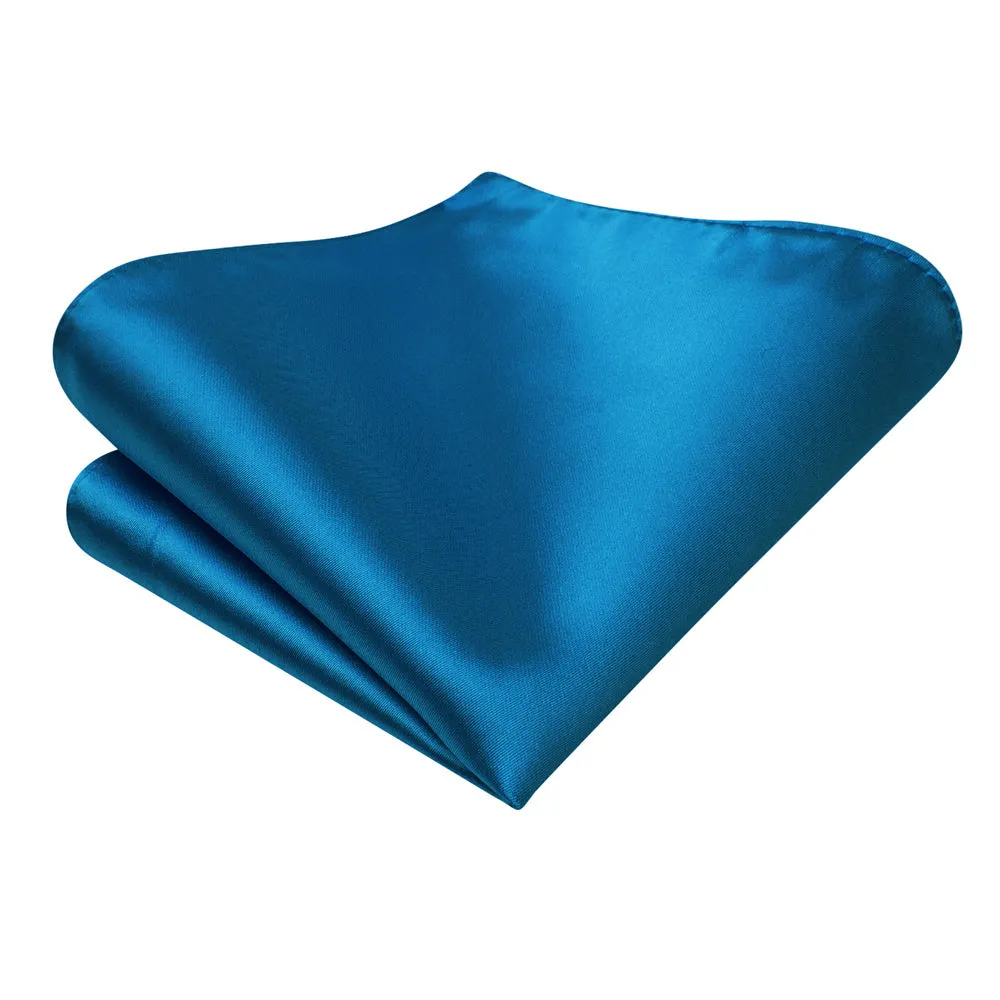 Ties2you Royal Blue Solid Self-tied Bow Tie Pocket Square Cufflinks Set sold by Ties2You product image thumbnail 3