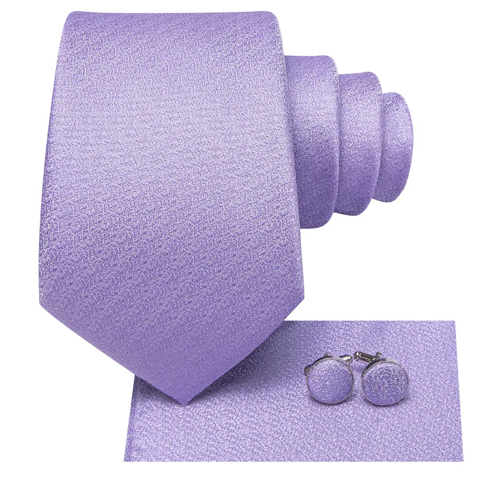 Ties2you Light Purple Solid Tie Men's Necktie Hanky Cufflinks Set sold by Ties2You product image thumbnail 4