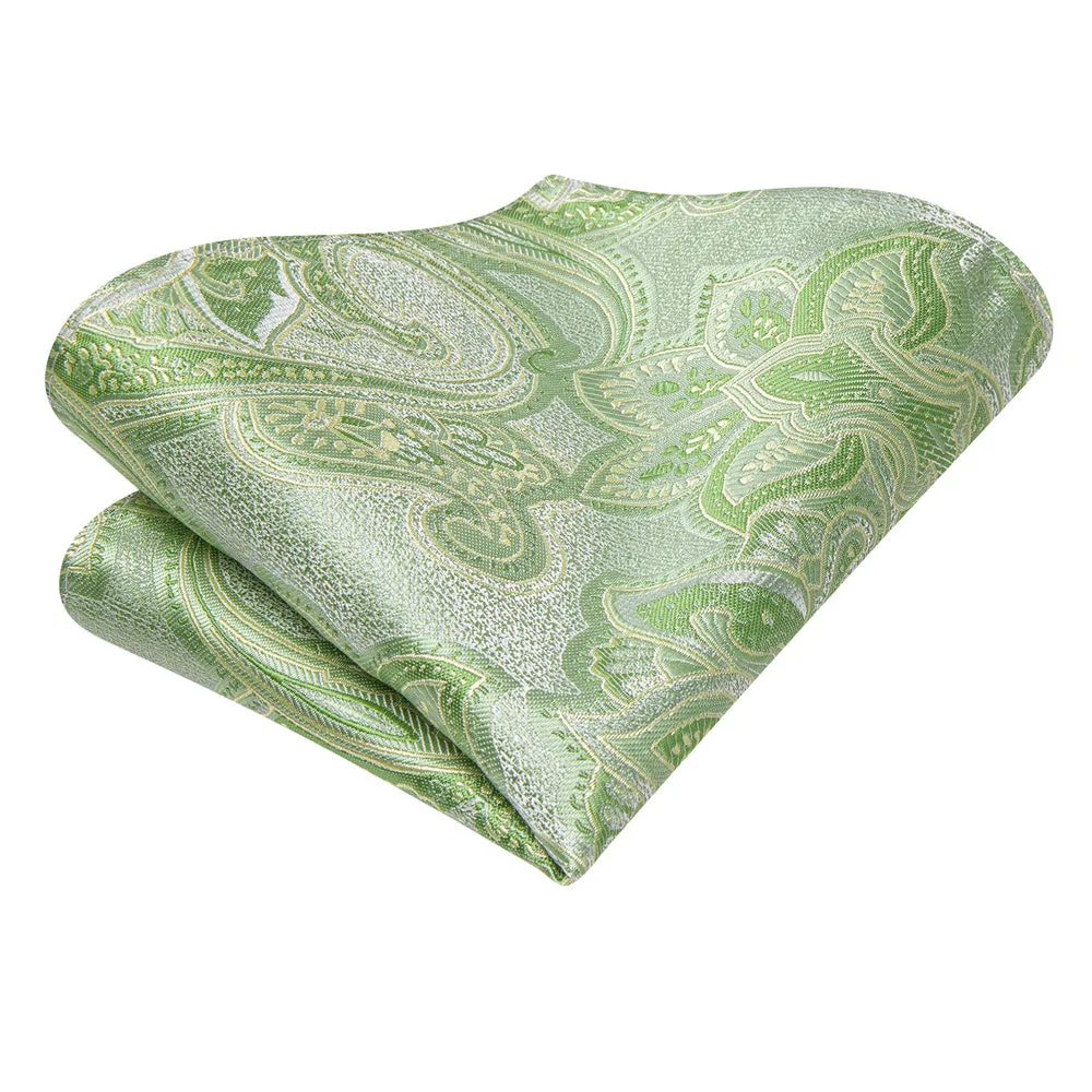 Ties2you Sage Green Floral Tie Men's Necktie Hanky Cufflinks Set sold by Ties2You product image thumbnail 5