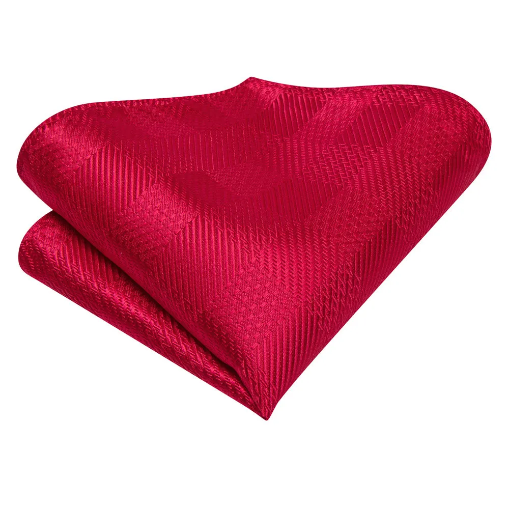 Ties2you Ruby Red Plaid Silk Men's Necktie Hanky Cufflinks Set sold by Ties2You product image thumbnail 5