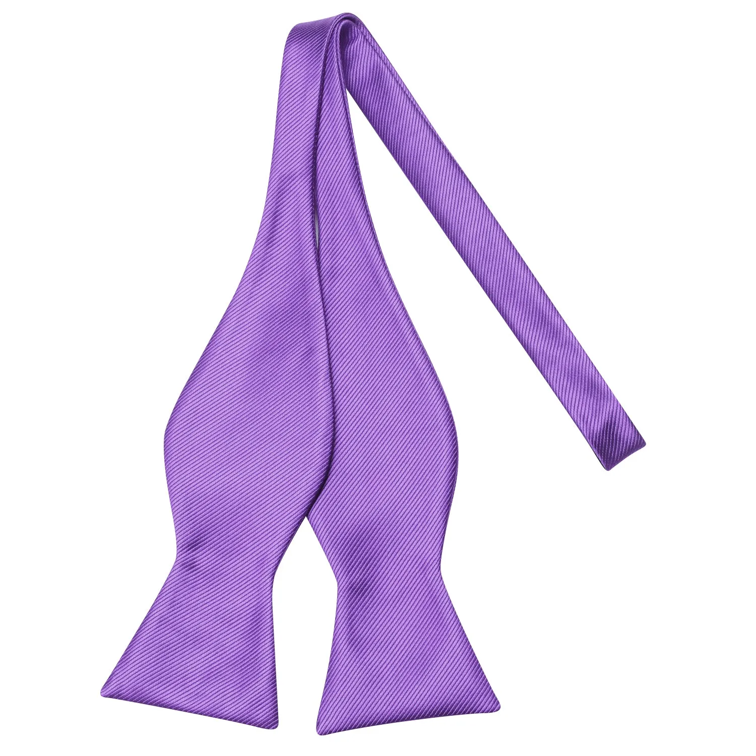 Pure Purple Striped Self-tied Bow Tie Pocket Square Cufflinks Set sold by Ties2You product image thumbnail 5