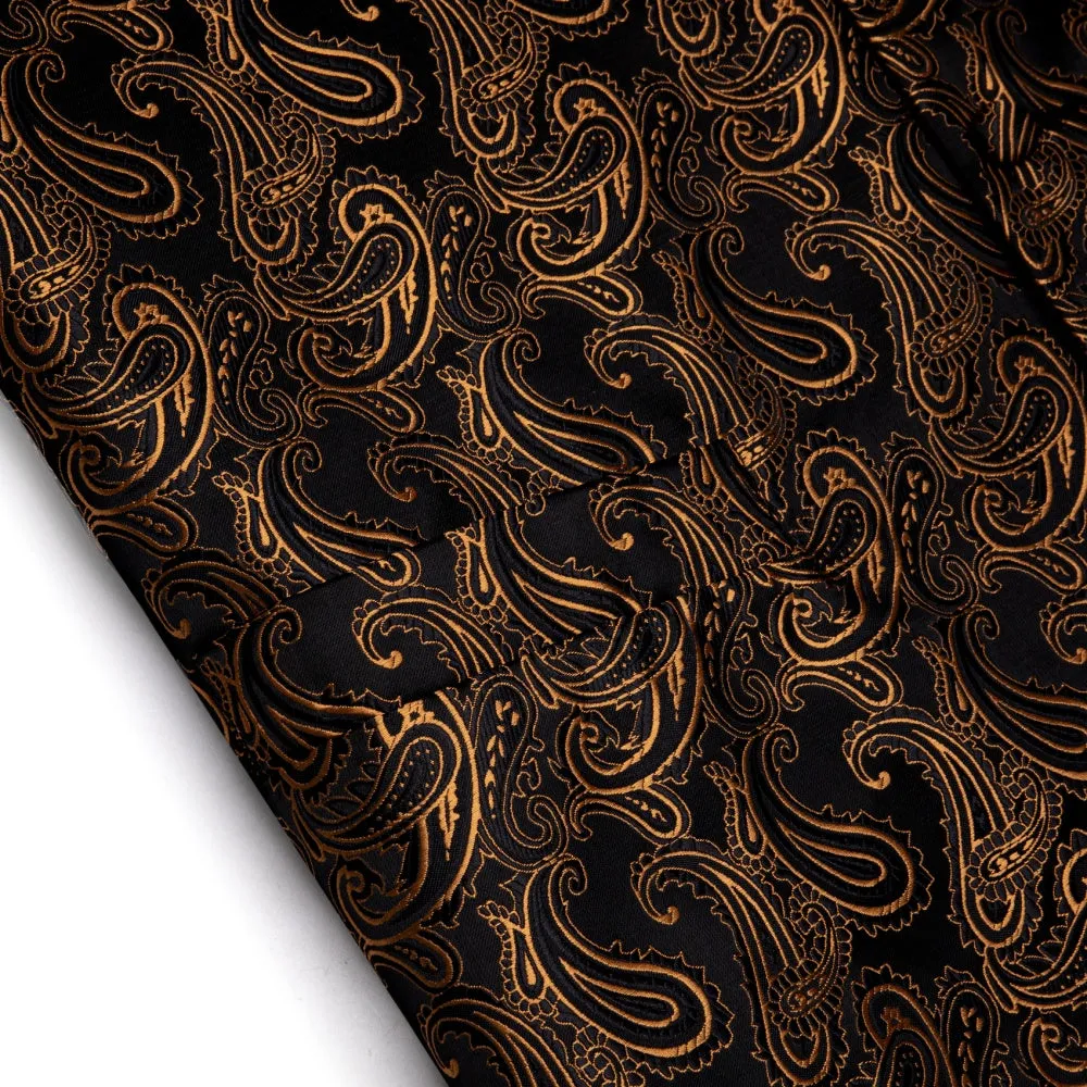 Ties2you Brown Paisley Sleeveless Wedding Vest Necktie Set for Men sold by Ties2You product image thumbnail 4