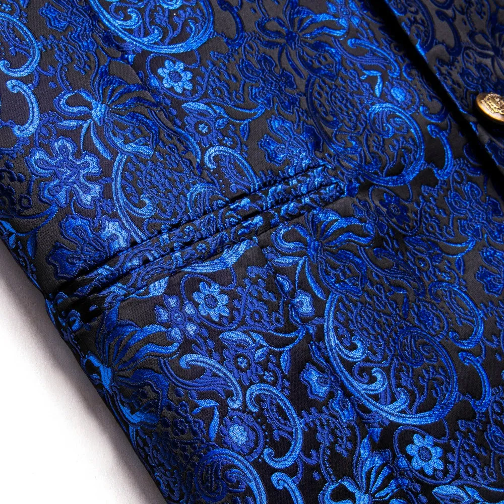 Ties2you Royal Blue Suit Vest Paisley Business Silm Fit Dress Vest Tie Hanky Cufflinks Set sold by Ties2You product image thumbnail 4