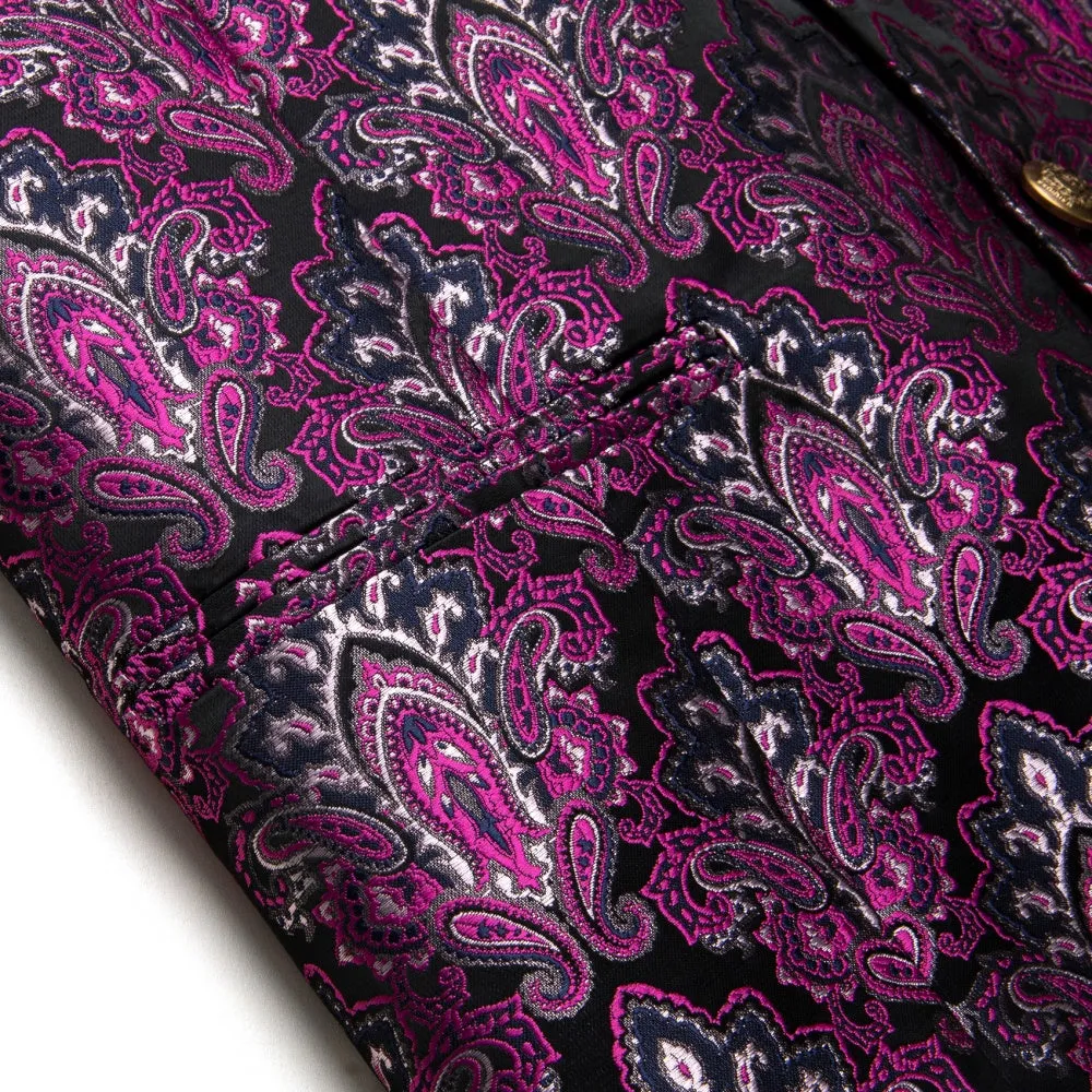 Ties2you Purple Paisley Men's Vest Necktie Handkerchief Cufflinks Set sold by Ties2You product image thumbnail 4