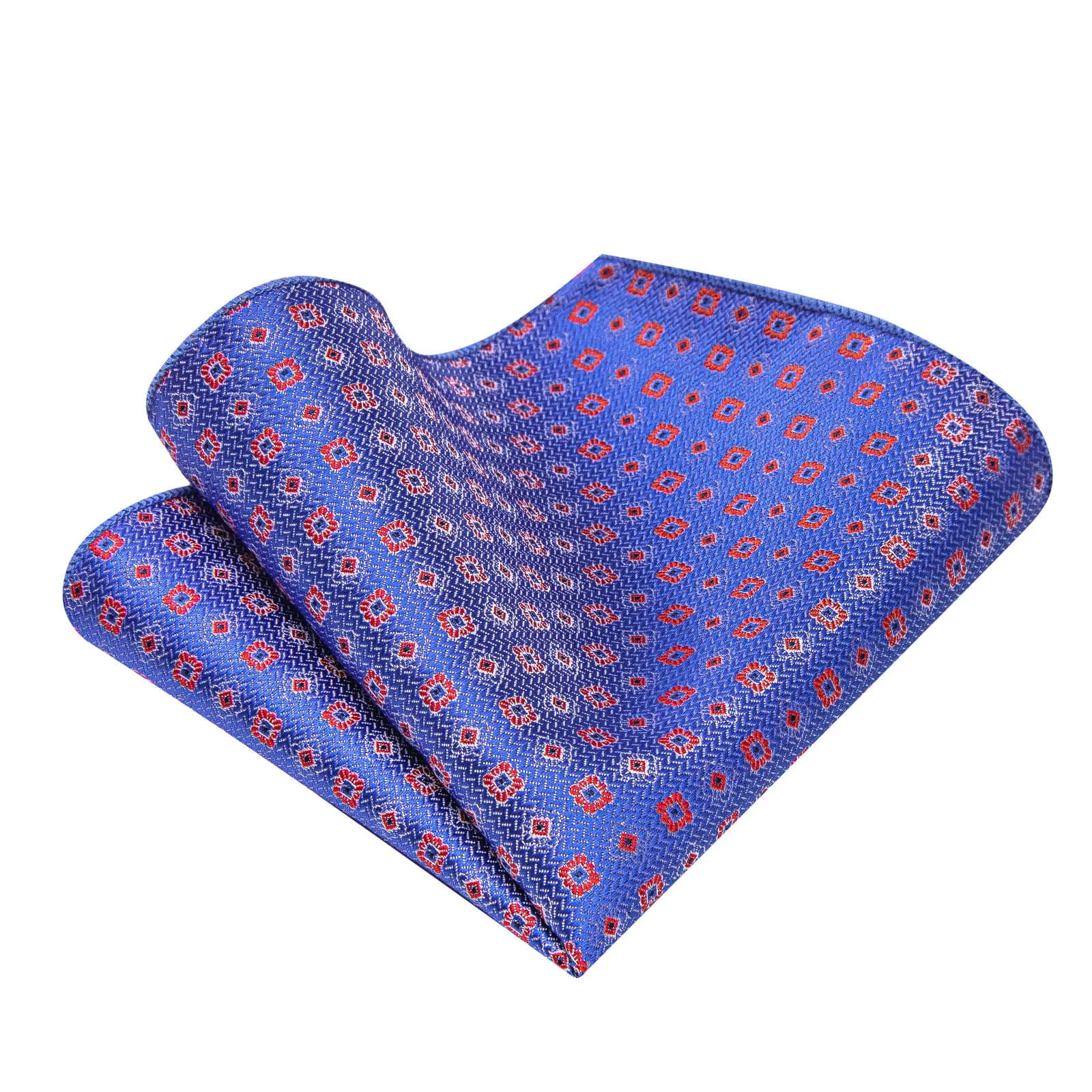 Ties2you Blue Tie Red Floral Necktie Pocket Square Cufflinks Set sold by Ties2You product image thumbnail 2