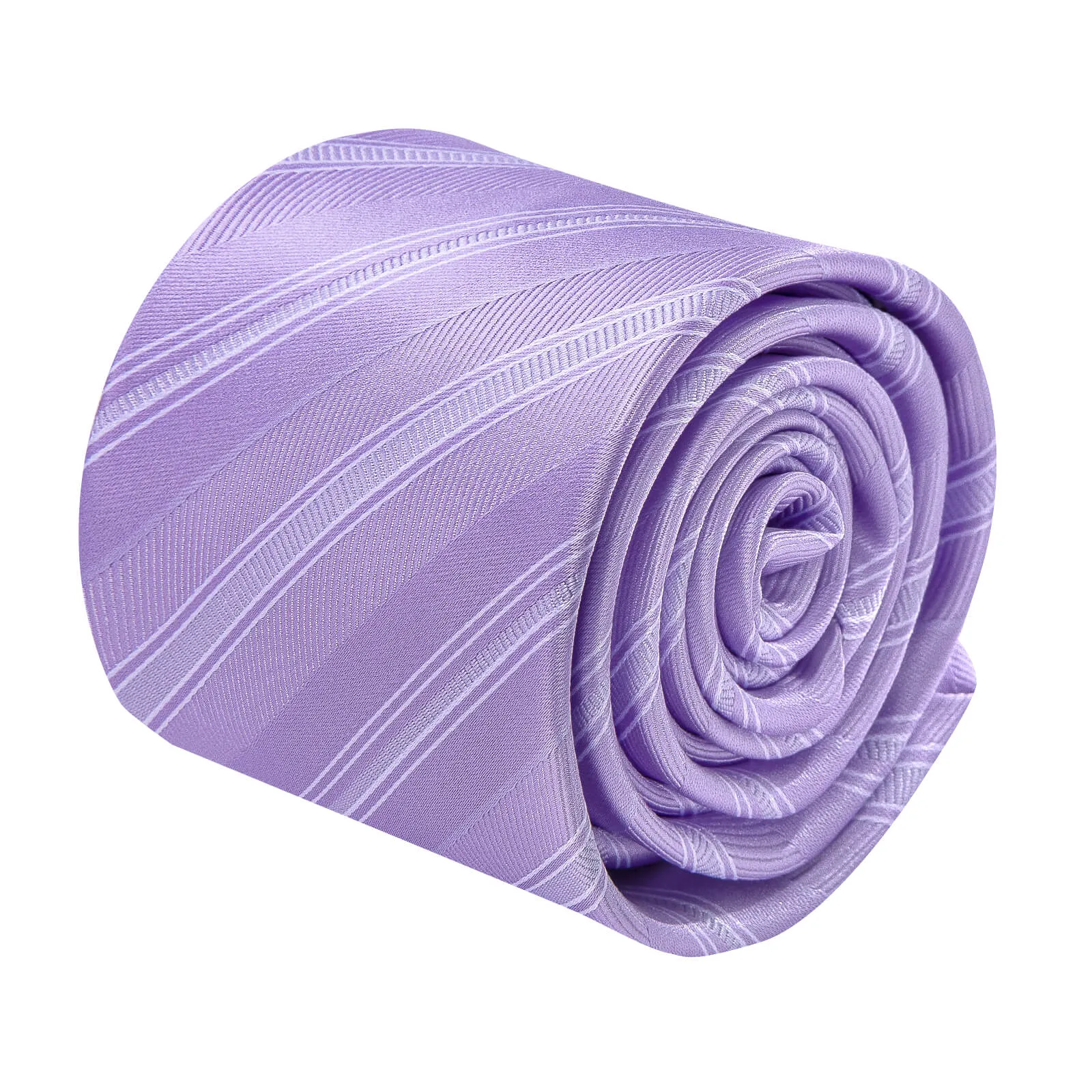 Ties2you Orchid Purple Striped Silk Necktie Hanky Cufflinks Set sold by Ties2You product image thumbnail 3