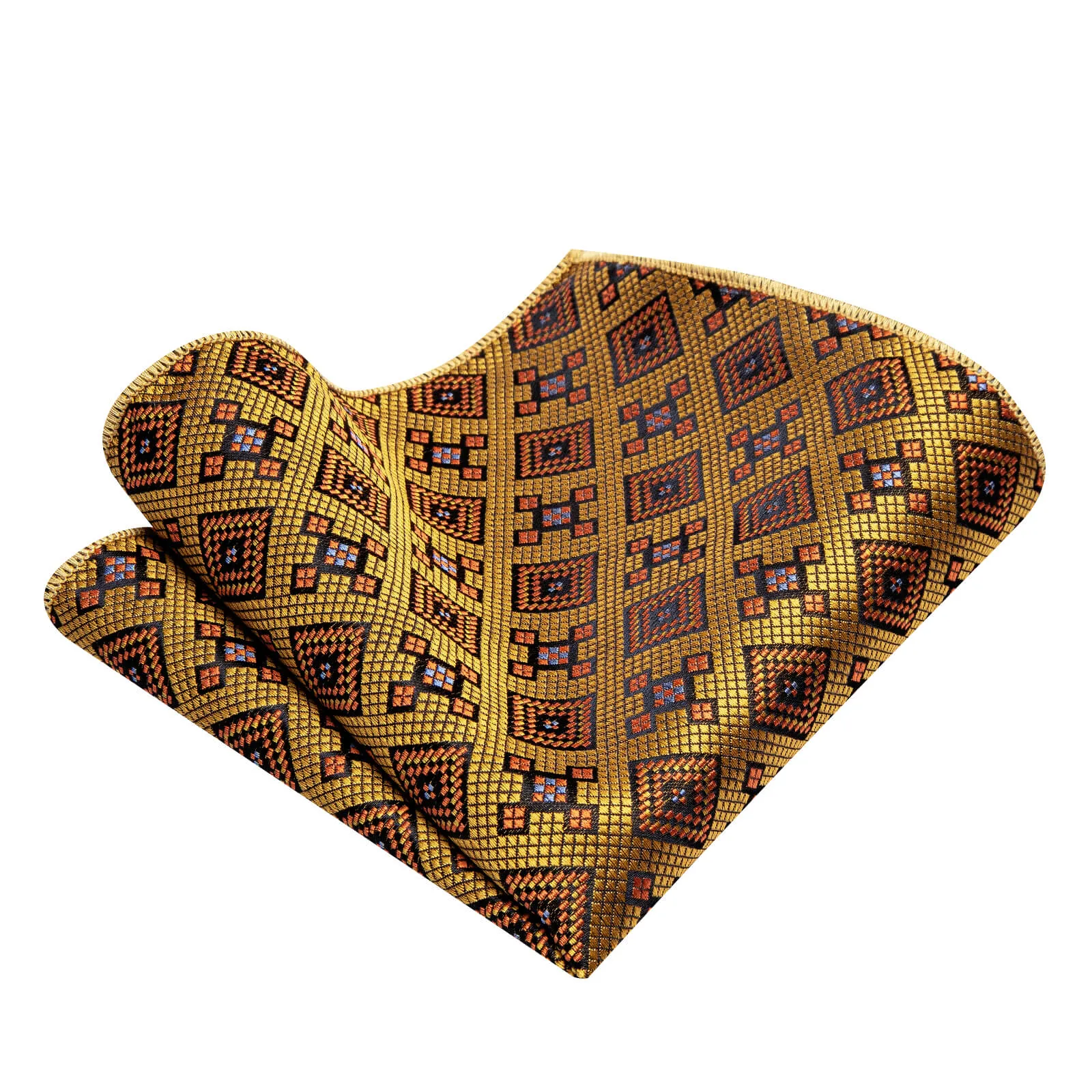Ties2you Drab Brown Geometric Necktie Pocket Square Cufflinks Set sold by Ties2You product image thumbnail 2