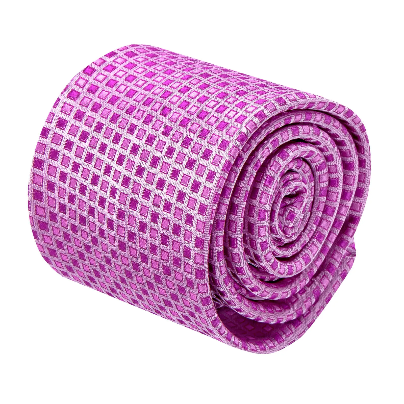 Ties2you Light Purple Plaid Necktie Pocket Square Cufflinks Set sold by Ties2You product image thumbnail 3