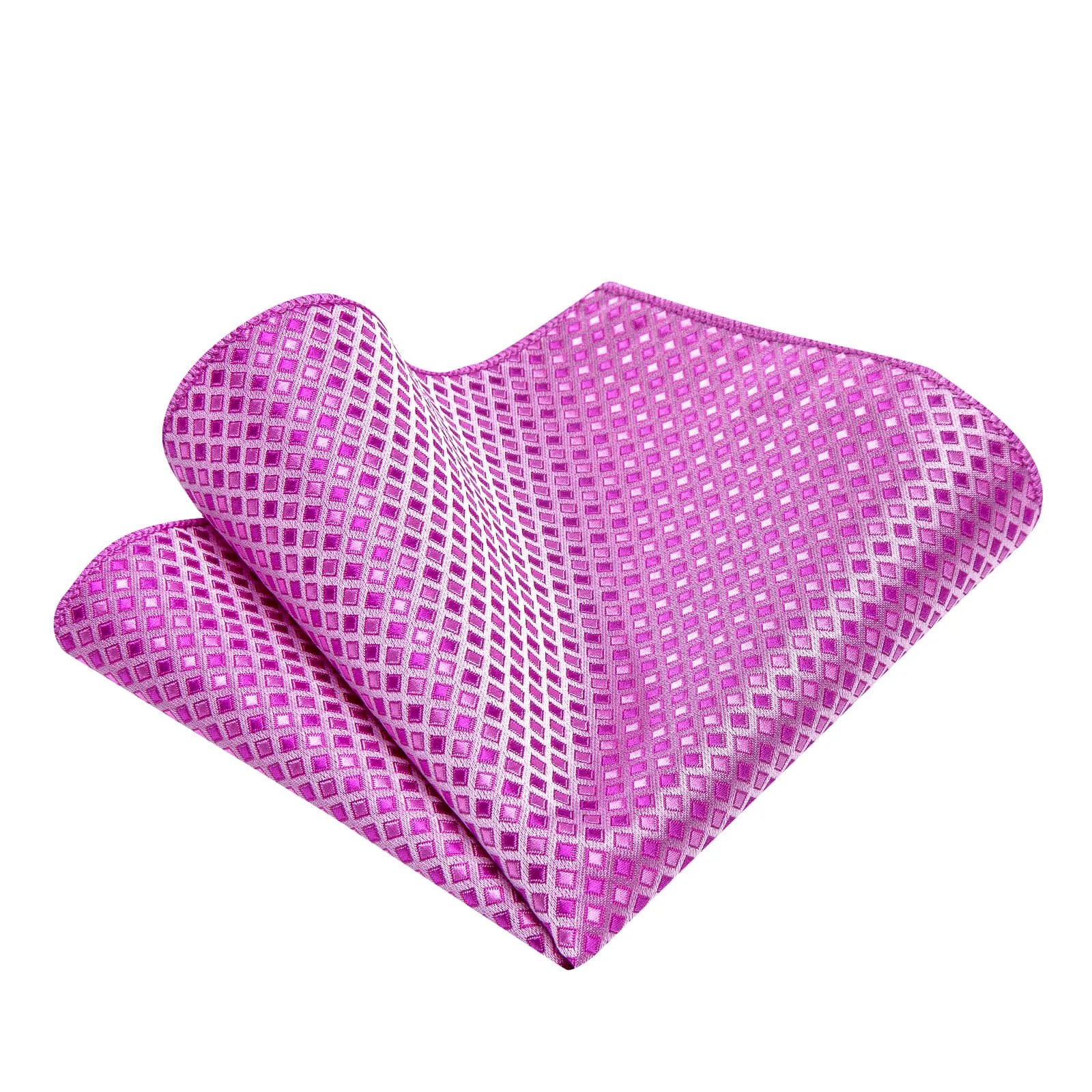 Ties2you Light Purple Plaid Necktie Pocket Square Cufflinks Set sold by Ties2You product image thumbnail 2