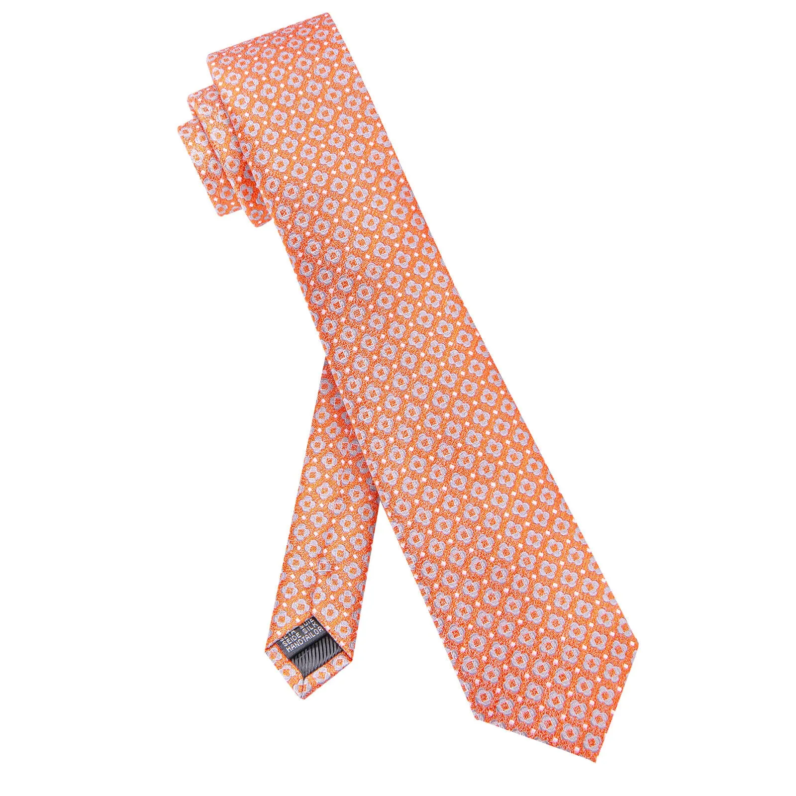 Ties2you Sky Blue Floral Necktie for Men Coral Casual Tie Handkercheif Cufflinks Set sold by Ties2You product image thumbnail 4