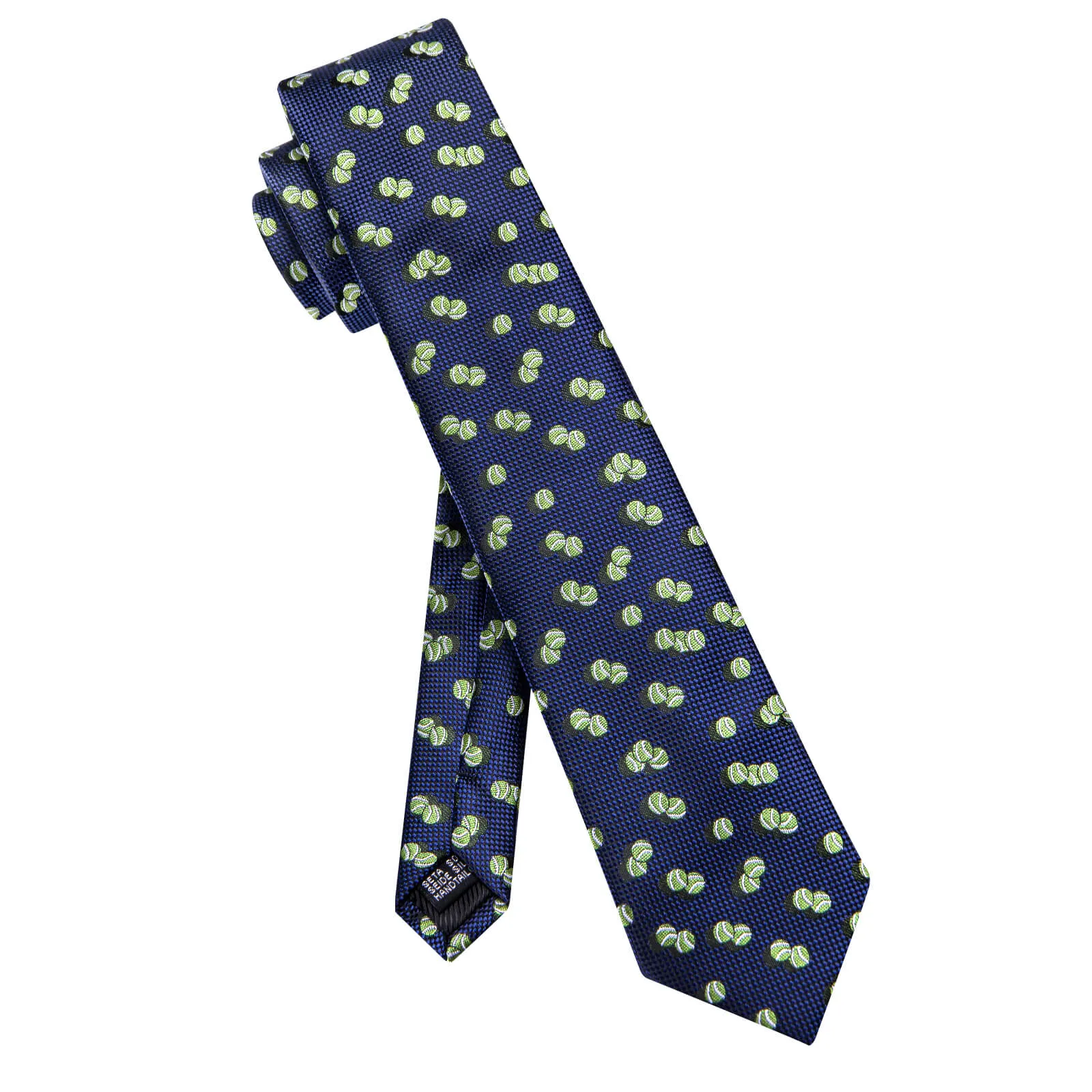 Ties2you Deep Blue Tennis Ball Tie Novelty Pattern Silk Mens Necktie Set sold by Ties2You product image thumbnail 4