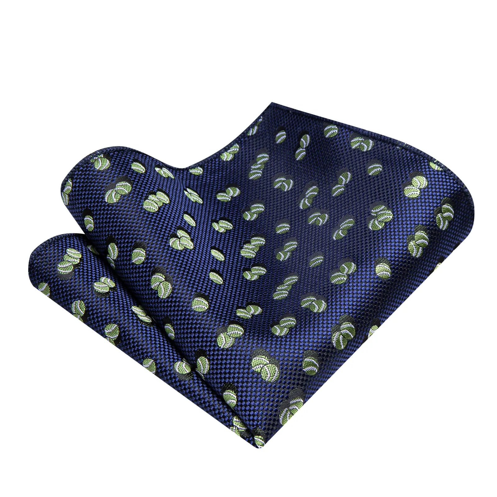 Ties2you Deep Blue Tennis Ball Tie Novelty Pattern Silk Mens Necktie Set sold by Ties2You product image thumbnail 2