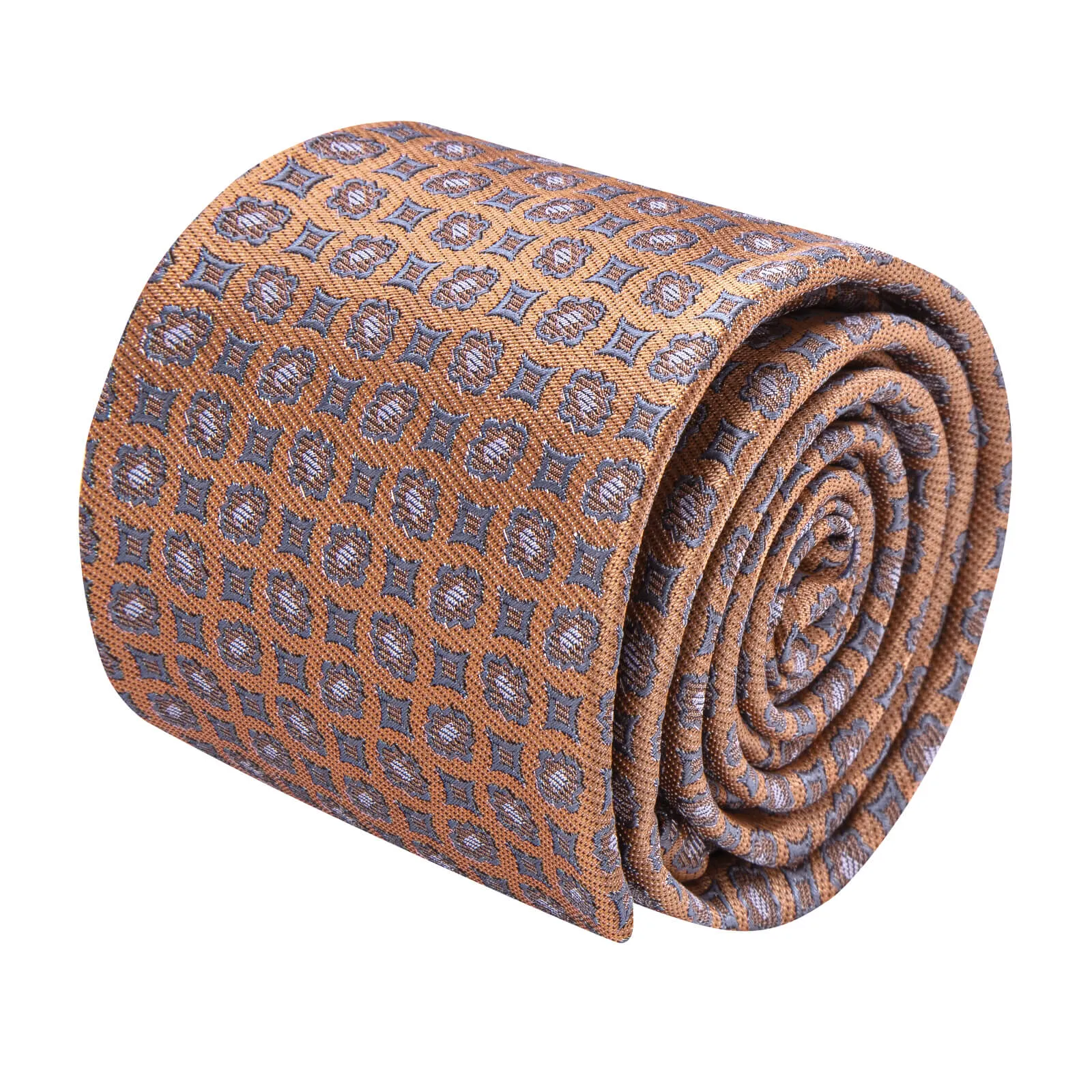 Ties2you Geometric Tie Mens Light Brown Necktie Hanky Cufflinks Set sold by Ties2You product image thumbnail 3