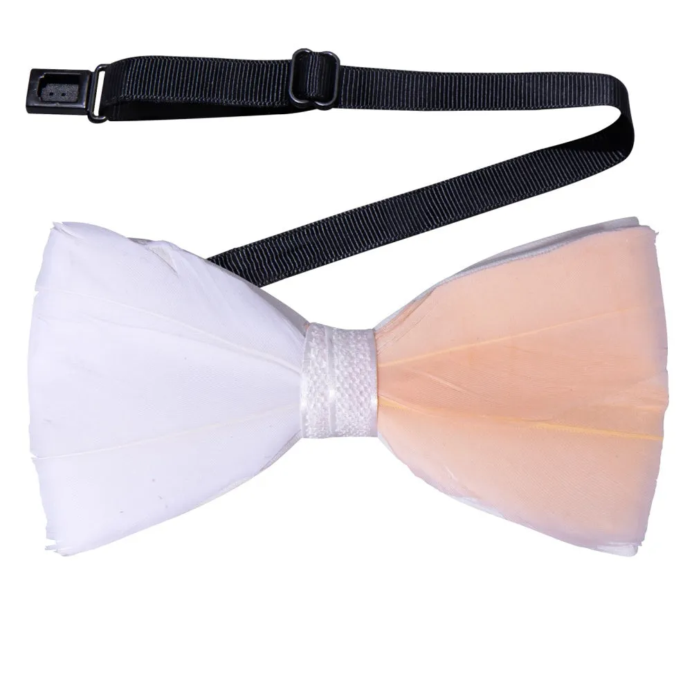 Ties2you White Pink Novelty Pattern Mens Pre-tied Bowtie Feather Bow Ties sold by Ties2You product image thumbnail 2