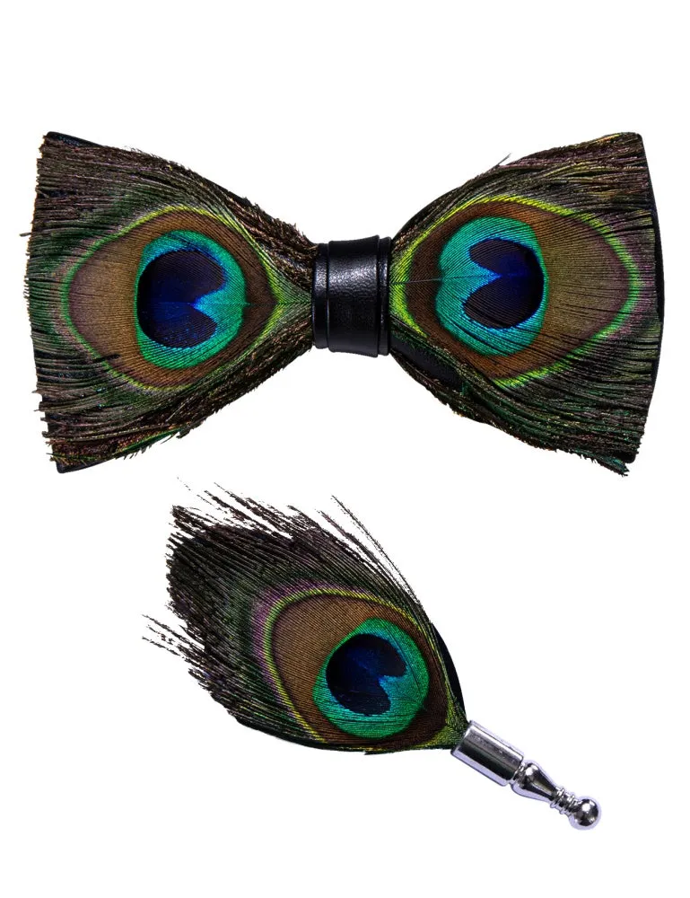 Ties2you Brown Green Novelty Pattern Mens Pre-tied Bowtie Feather Bow Ties sold by Ties2You product image thumbnail 3