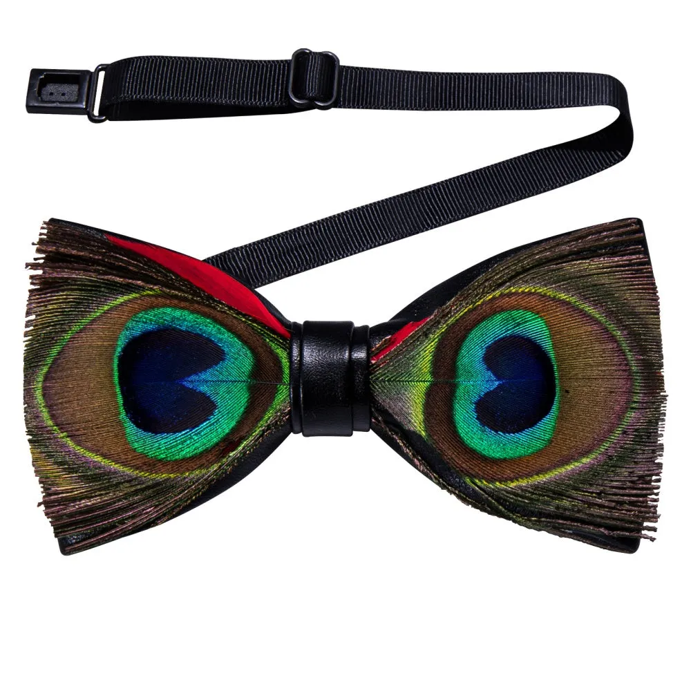 Ties2you Brown Blue Novelty Pattern Mens Pre-tied Bowtie Feather Bow Ties sold by Ties2You product image thumbnail 2