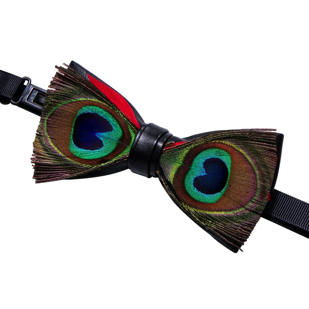 Ties2you Brown Blue Novelty Pattern Mens Pre-tied Bowtie Feather Bow Ties sold by Ties2You product image thumbnail 5