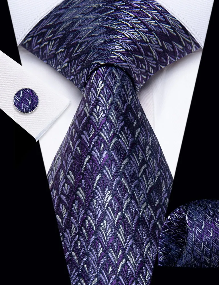 Ties2you Dark Purple Tie Lavender Purple Novelty Men's Wedding Tie Set sold by Ties2You product image thumbnail 2