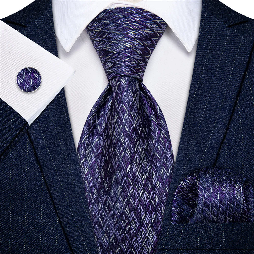 Ties2you Dark Purple Tie Lavender Purple Novelty Men's Wedding Tie Set sold by Ties2You