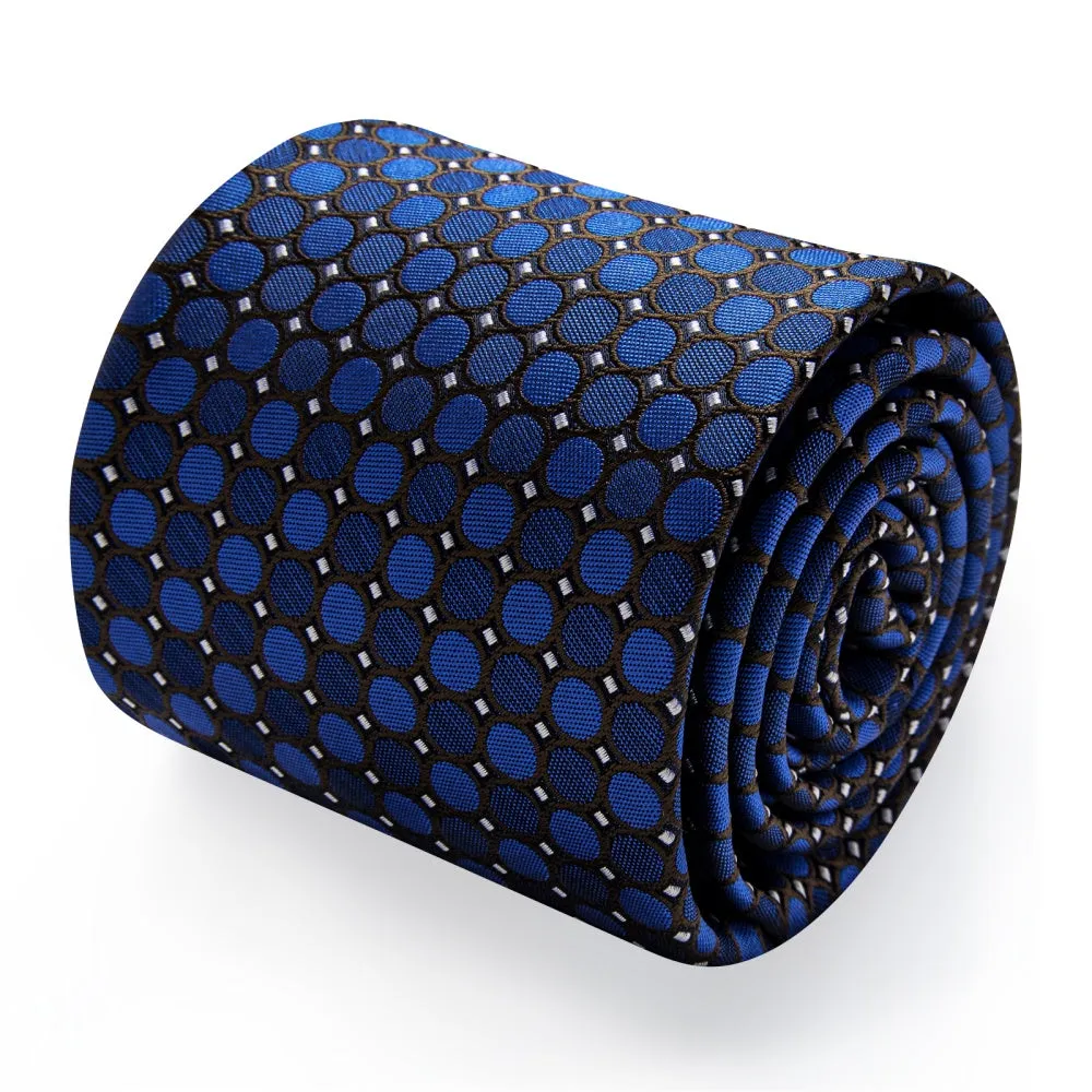 Ties2you Blue Dots Black White Jacquard Necktie Hanky Cufflinks Set sold by Ties2You product image thumbnail 3