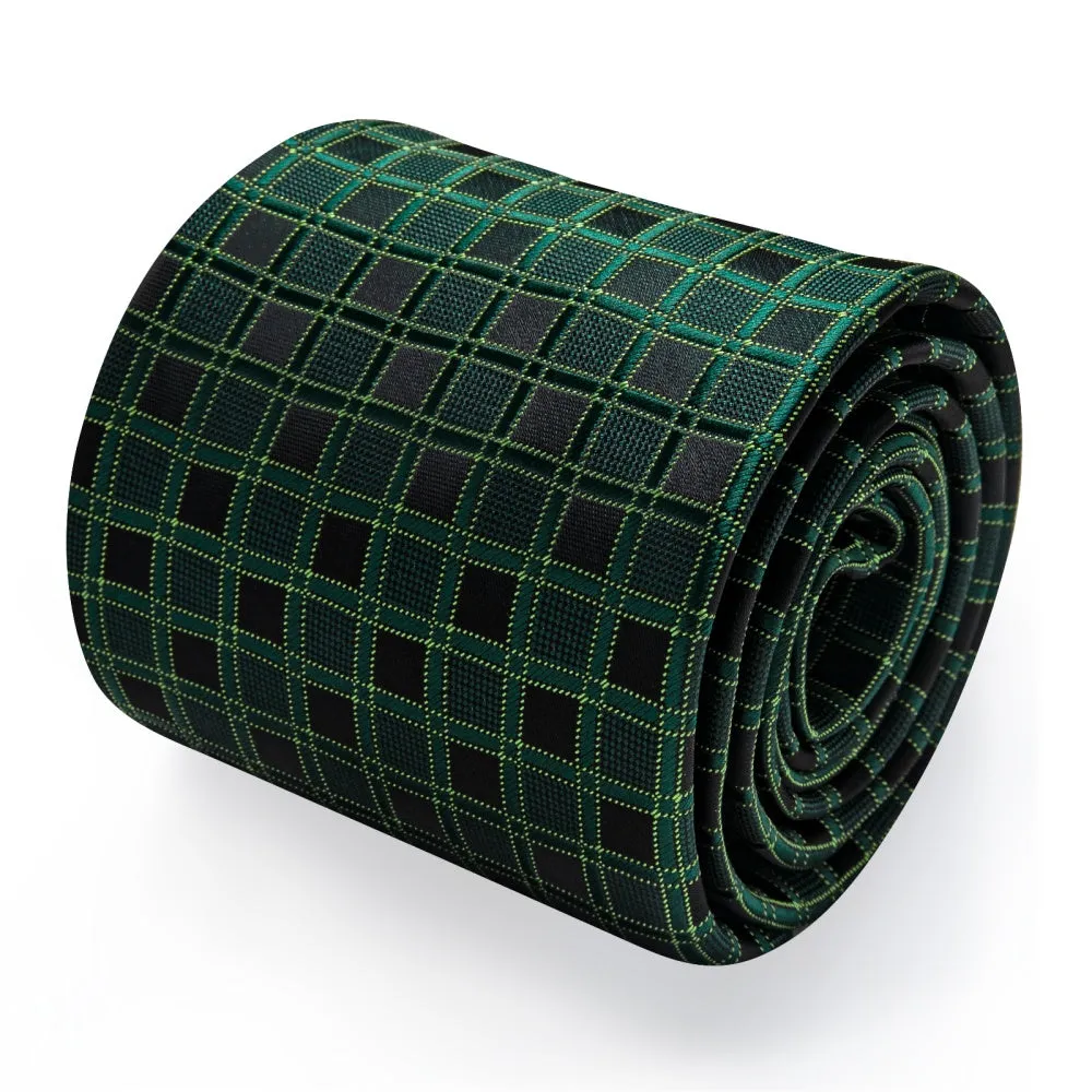 Ties2you Dark Green Tie Black Plaid Necktie Handkerchief Cufflinks Set sold by Ties2You product image thumbnail 4