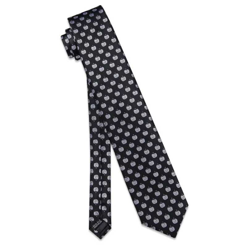 Ties2you Black Ties Silver Grey Jacquard Pattern Men's Necktie Set sold by Ties2You