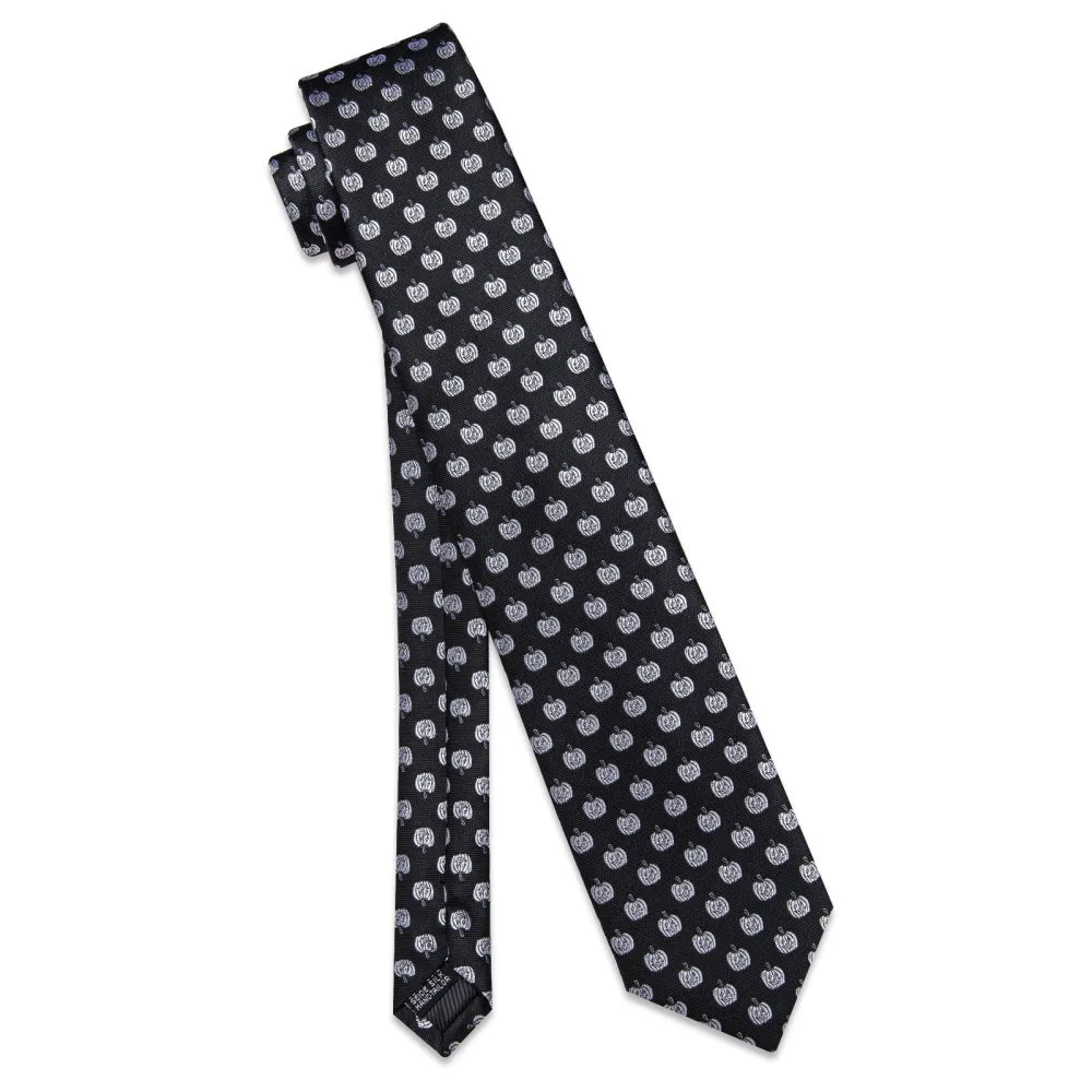 Ties2you Black Ties Silver Grey Jacquard Pattern Men's Necktie Set sold by Ties2You