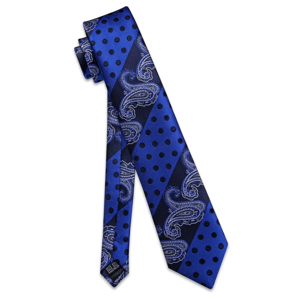 Ties2you Dark Navy Blue Wedding TIe Polka Dot Tie Hanky Cufflinks Set sold by Ties2You product image thumbnail 4