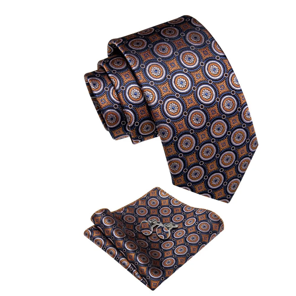 Ties2you Orange Tie Novelty Necktie Pocket Square Cufflink Set for Men sold by Ties2You product image thumbnail 4