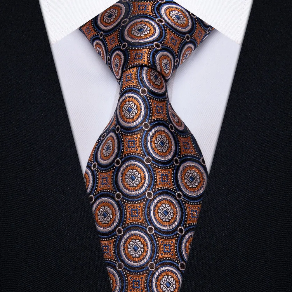 Ties2you Orange Tie Novelty Necktie Pocket Square Cufflink Set for Men sold by Ties2You product image thumbnail 2