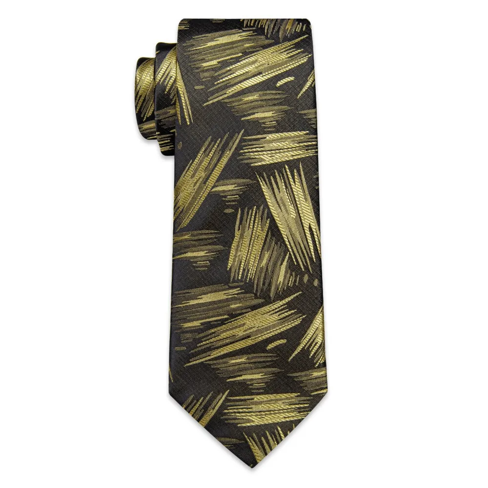 Ties2you Gold Brown Novelty Woven Men's Necktie Hanky Cufflinks Set sold by Ties2You product image thumbnail 4