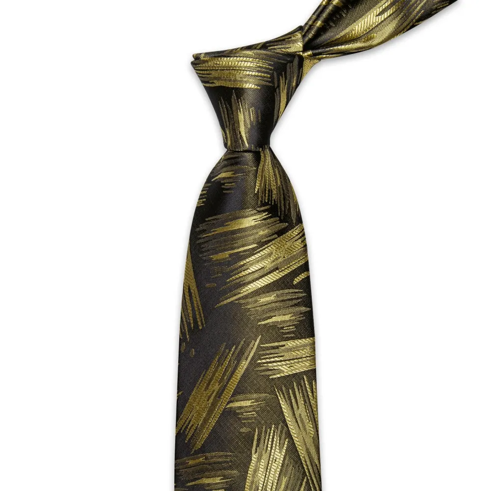 Ties2you Gold Brown Novelty Woven Men's Necktie Hanky Cufflinks Set sold by Ties2You product image thumbnail 5