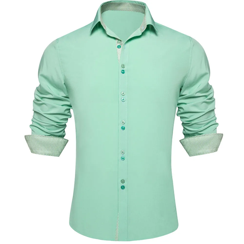 Ties2you Mens Orange Splicing Dress Shirt Business Regular Fit Long Sleeve Shirt sold by Ties2You product image thumbnail 5