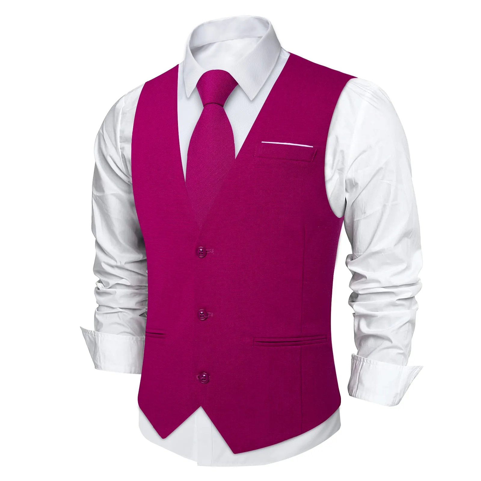 Ties2you Red Violet Solid Jacquard Men's Vest Necktie Bowtie Set sold by Ties2You product image thumbnail 4