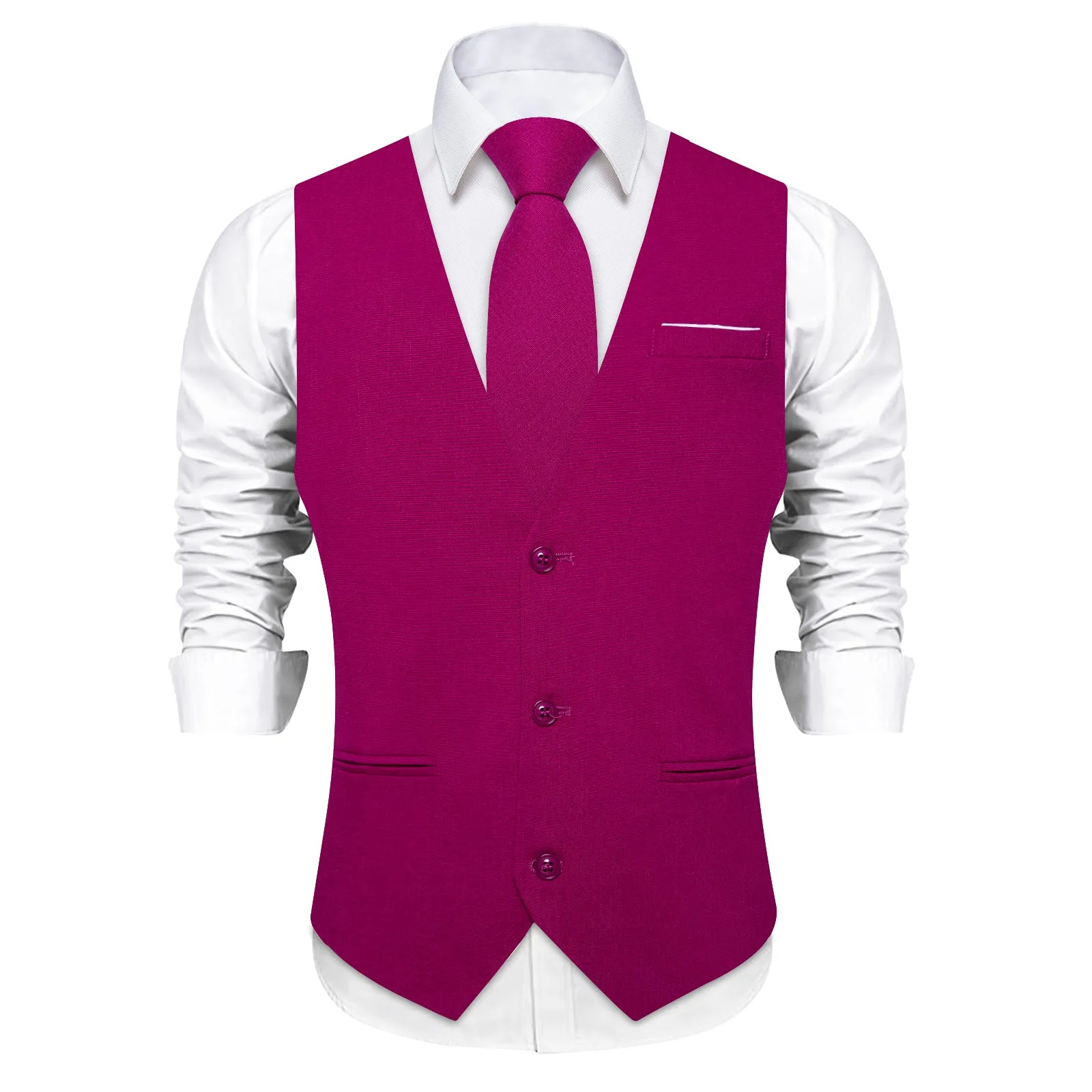 Ties2you Red Violet Solid Jacquard Men's Vest Necktie Bowtie Set sold by Ties2You product image thumbnail 3