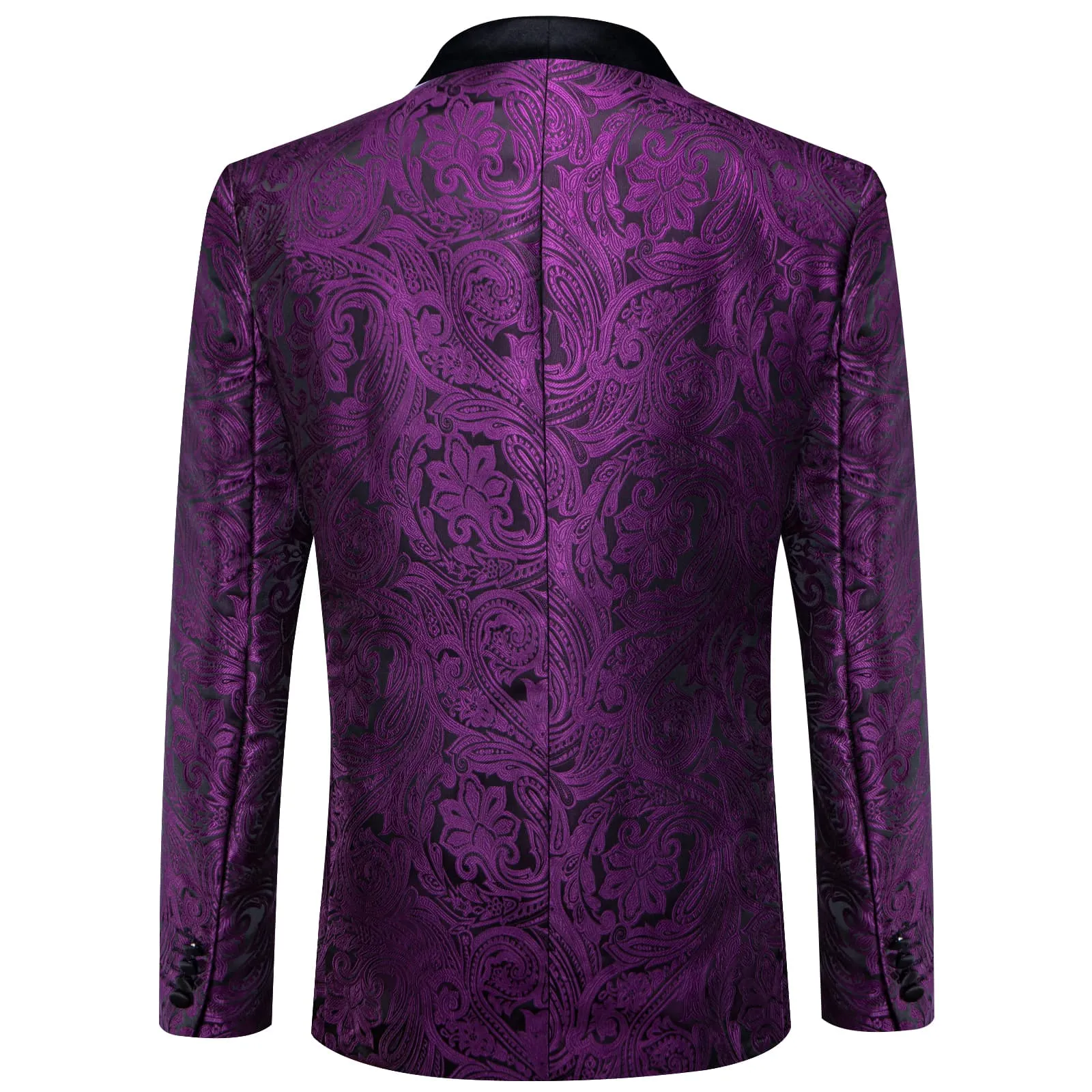 Ties2you Dress Suit Deep Purple Paisley Shawl Collar Silk Prom Suit for Men sold by Ties2You product image thumbnail 3