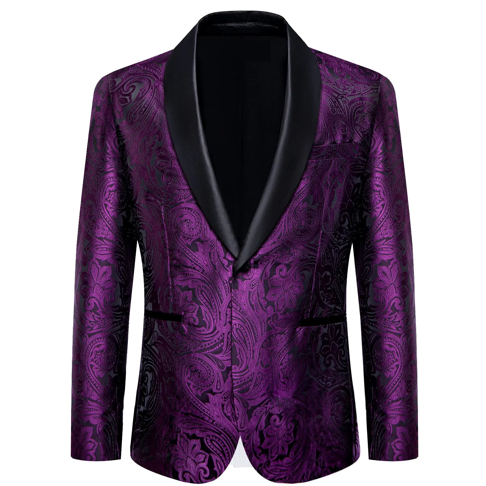 Ties2you Dress Suit Deep Purple Paisley Shawl Collar Silk Prom Suit for Men sold by Ties2You