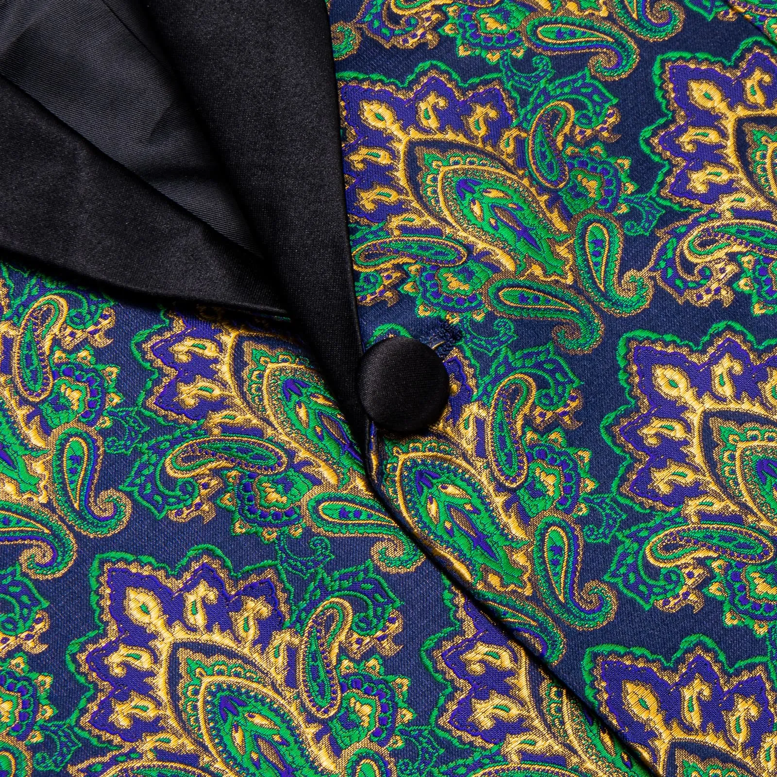 Ties2you Dress Suit Blue Green Paisley Shawl Collar Silk Prom Suit for Men sold by Ties2You product image thumbnail 4