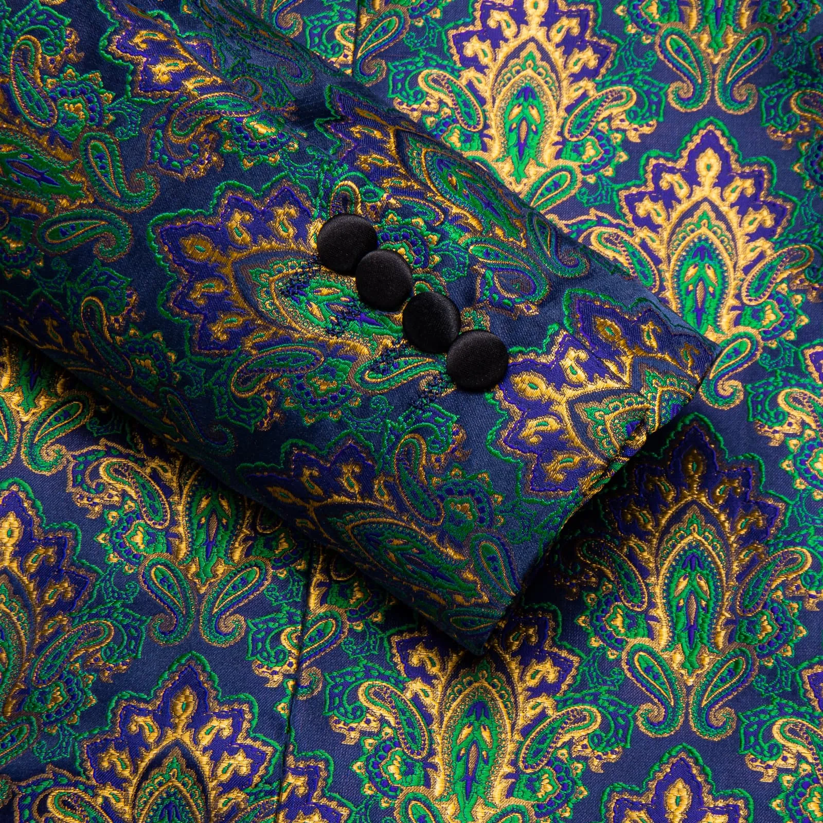 Ties2you Dress Suit Blue Green Paisley Shawl Collar Silk Prom Suit for Men sold by Ties2You product image thumbnail 5