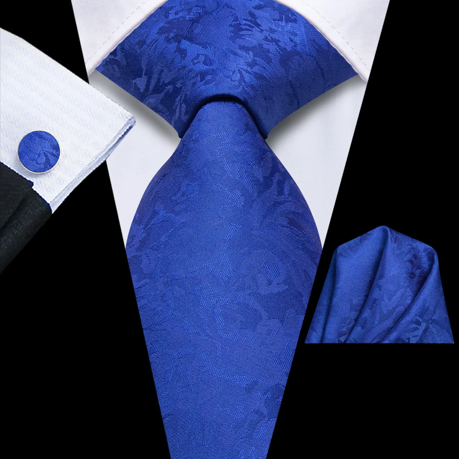 Ties2you Silk Necktie Cobalt Blue Floral Mens Work Dress Tie Set sold by Ties2You