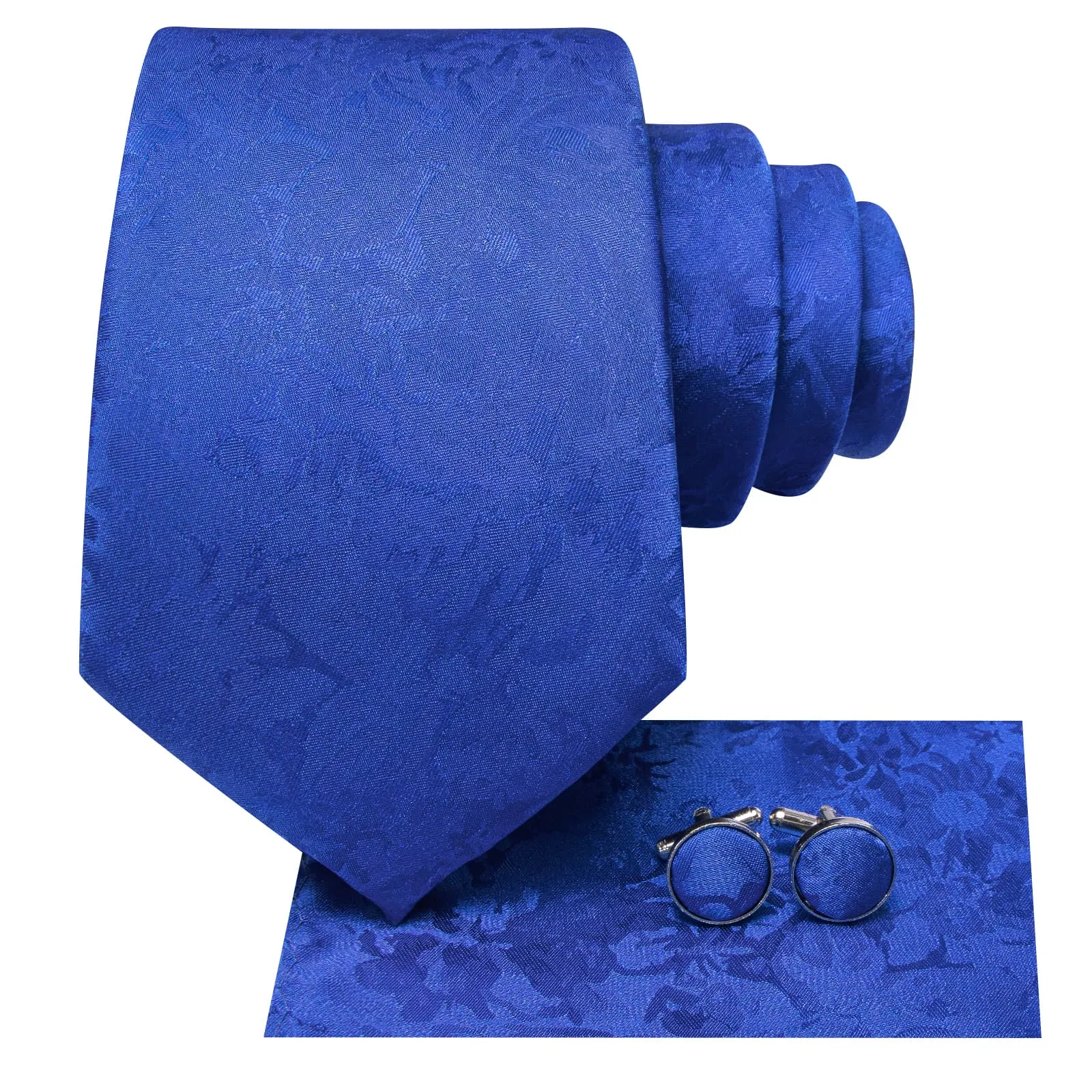 Ties2you Silk Necktie Cobalt Blue Floral Mens Work Dress Tie Set sold by Ties2You product image thumbnail 3