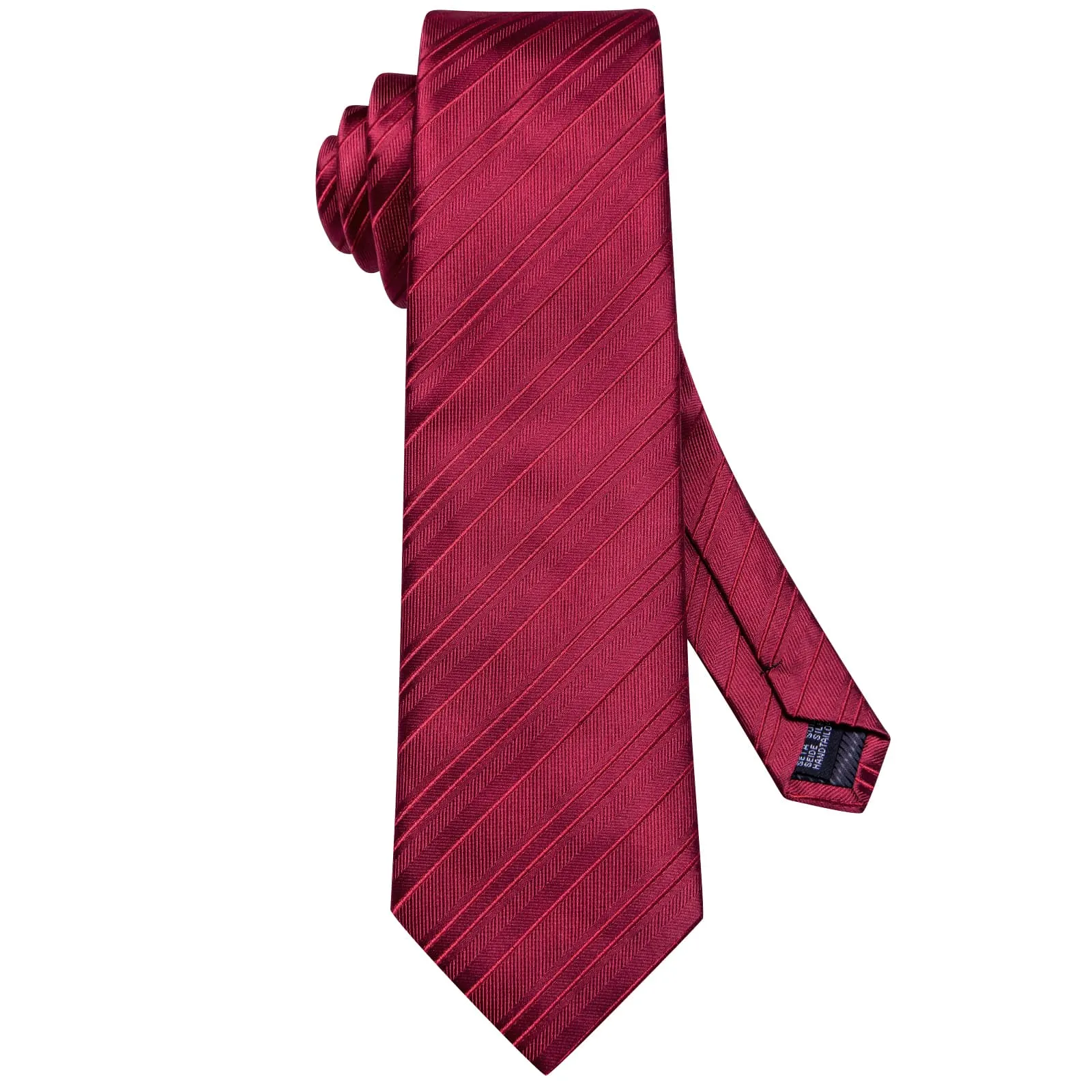 Ties2you Silk Necktie Burgundy Striped Mens Dress Work Tie Set sold by Ties2You product image thumbnail 4